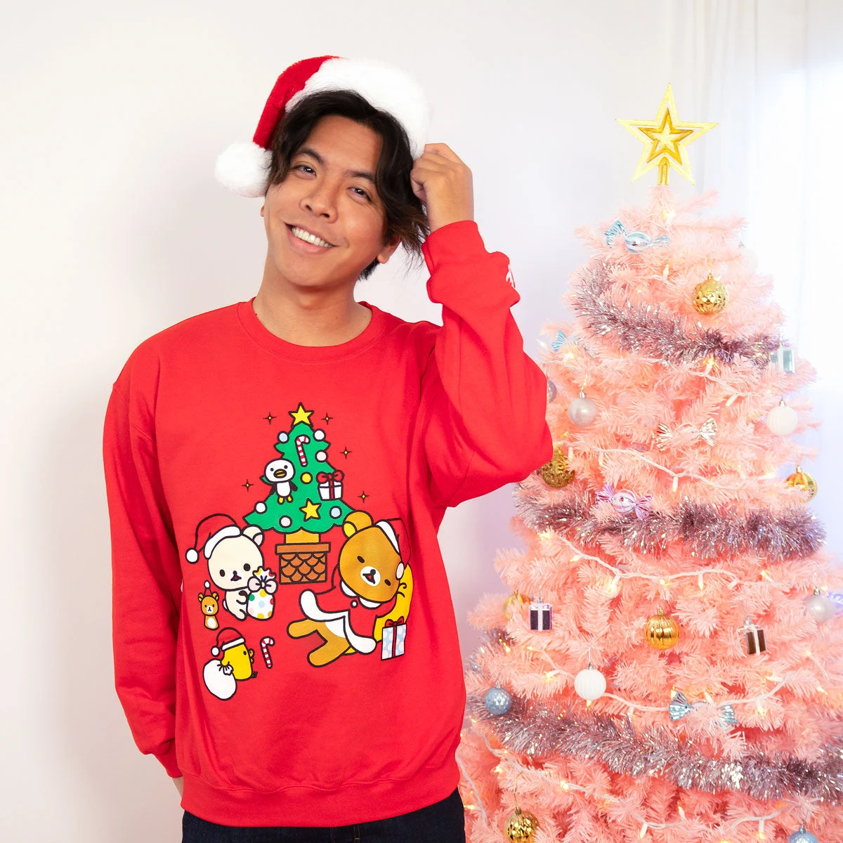 Rilakkuma Red Christmas Sweatshirt 4 Rilakkuma Red Christmas Sweatshirt - Image 2