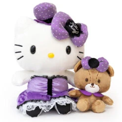 SANRIO Hello Kitty Gothic Dress With Bear 15" Plush