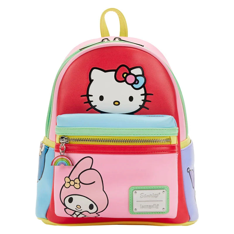 LOUNGEFLY Hello Kitty And Friends Color Block Mini Backpack 3 LOUNGEFLY Hello Kitty And Friends Color Block Mini Backpack