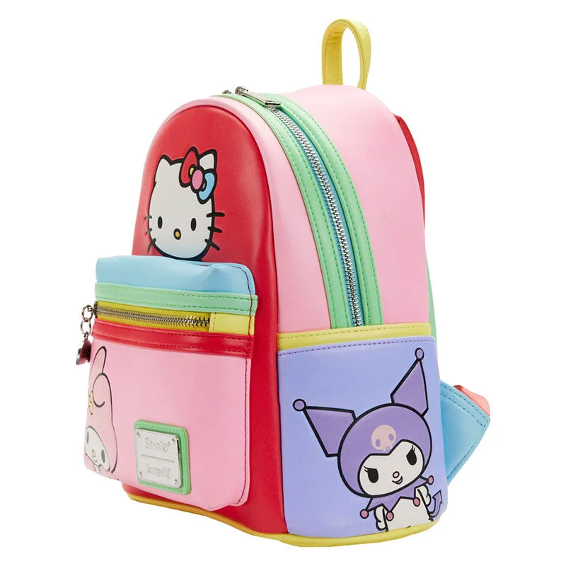 LOUNGEFLY Hello Kitty And Friends Color Block Mini Backpack 5 LOUNGEFLY Hello Kitty And Friends Color Block Mini Backpack - Image 3
