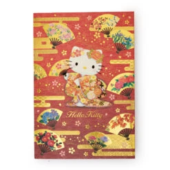 SANRIO Hello Kitty Red Fan Waves Greeting Card