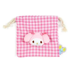 Sanrio Characters Plaid Drawstring Pouch -Kids Home Store mymelody b0712d4e 056b 4693 b58c e1d4d6b2baf4