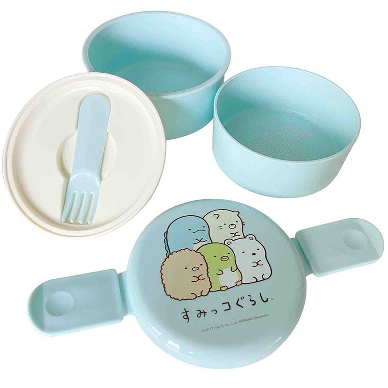 Sumikkogurashi Blue Round Bento Lunch Box 4 Sumikkogurashi Blue Round Bento Lunch Box - Image 2