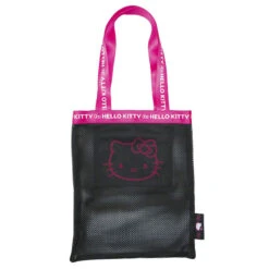 SANRIO Hello Kitty Black & Pink Mesh Tote Bag