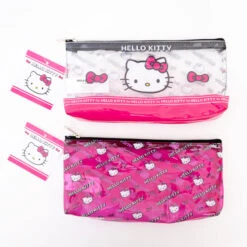 SANRIO Hello Kitty Pink Print Vinyl Pencil Pouch